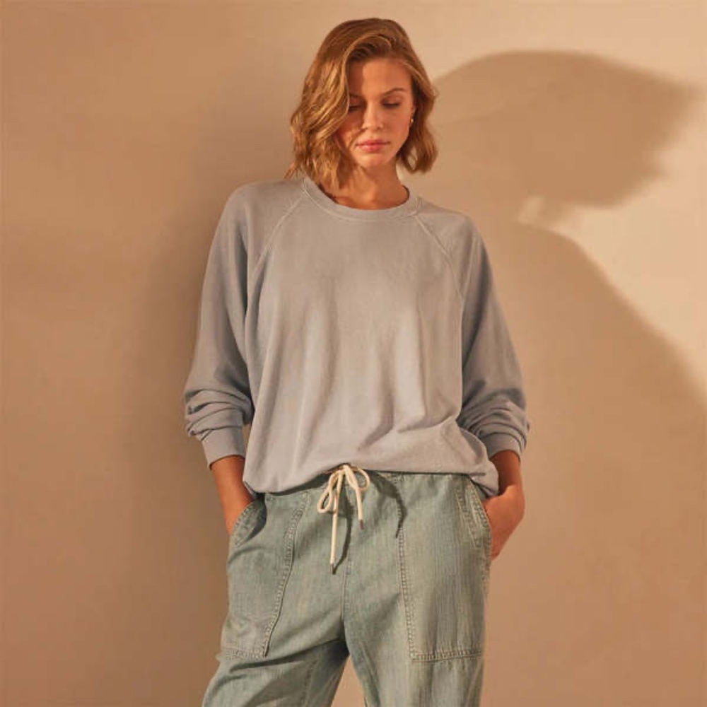 James Perse Vintage French French Terry Relaxed Sweatshirt - Open Sky Pigment